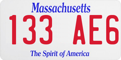 MA license plate 133AE6