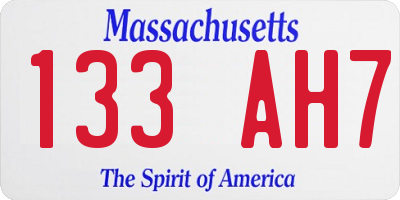 MA license plate 133AH7