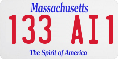 MA license plate 133AI1