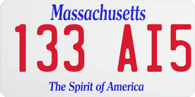MA license plate 133AI5