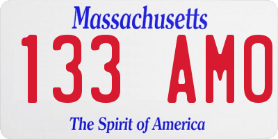 MA license plate 133AM0