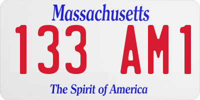 MA license plate 133AM1