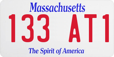 MA license plate 133AT1