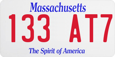 MA license plate 133AT7