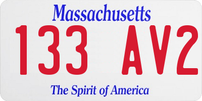 MA license plate 133AV2