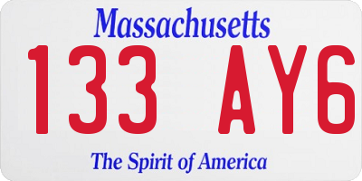 MA license plate 133AY6
