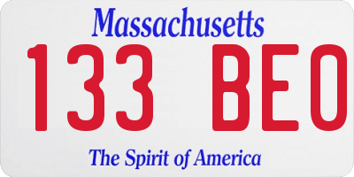 MA license plate 133BE0