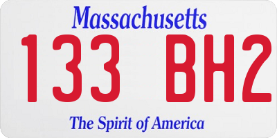 MA license plate 133BH2