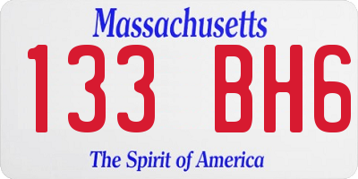 MA license plate 133BH6