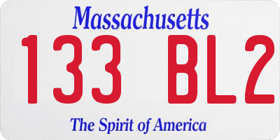 MA license plate 133BL2
