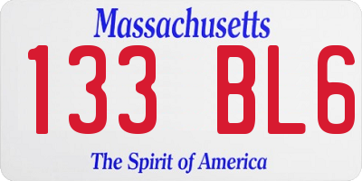 MA license plate 133BL6