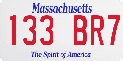 MA license plate 133BR7