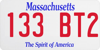 MA license plate 133BT2
