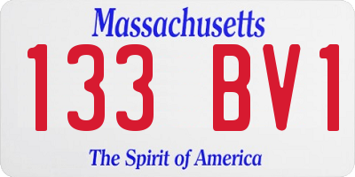 MA license plate 133BV1