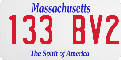 MA license plate 133BV2