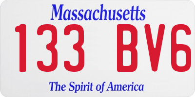 MA license plate 133BV6