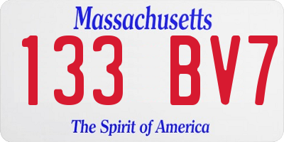 MA license plate 133BV7