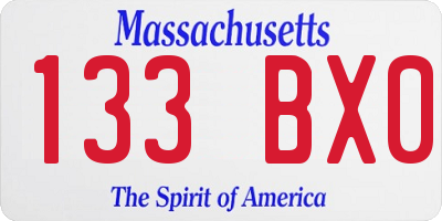MA license plate 133BX0