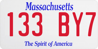 MA license plate 133BY7