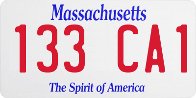 MA license plate 133CA1