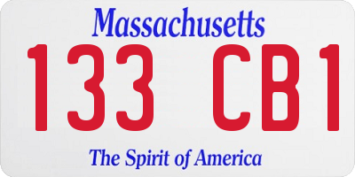 MA license plate 133CB1