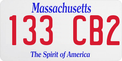 MA license plate 133CB2
