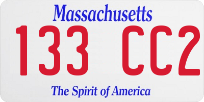 MA license plate 133CC2