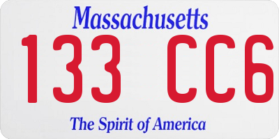 MA license plate 133CC6