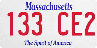 MA license plate 133CE2