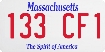 MA license plate 133CF1