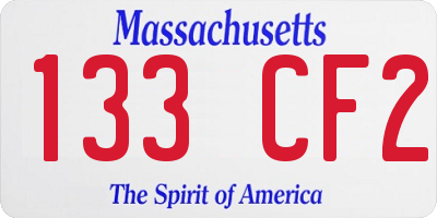 MA license plate 133CF2