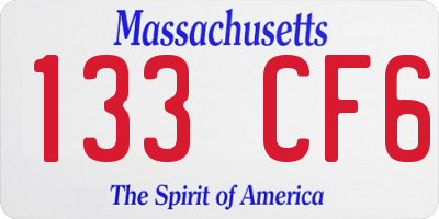 MA license plate 133CF6