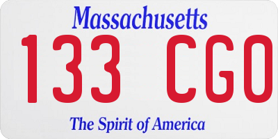MA license plate 133CG0