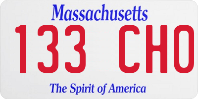 MA license plate 133CH0