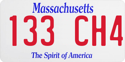 MA license plate 133CH4