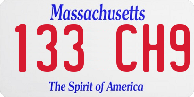 MA license plate 133CH9