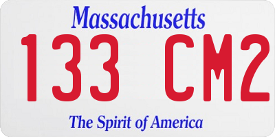 MA license plate 133CM2