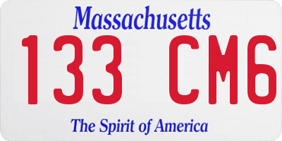 MA license plate 133CM6