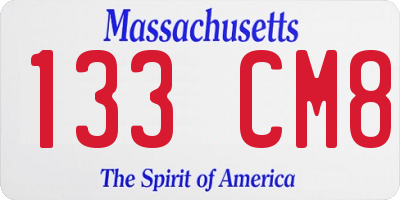 MA license plate 133CM8