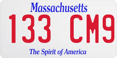 MA license plate 133CM9