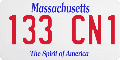 MA license plate 133CN1