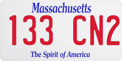 MA license plate 133CN2