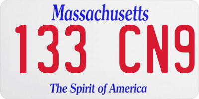 MA license plate 133CN9
