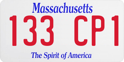 MA license plate 133CP1