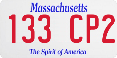MA license plate 133CP2