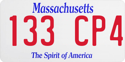 MA license plate 133CP4