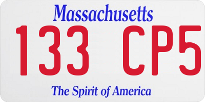 MA license plate 133CP5