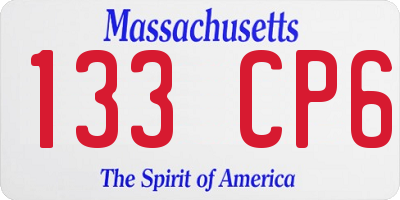 MA license plate 133CP6