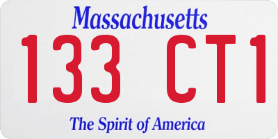MA license plate 133CT1