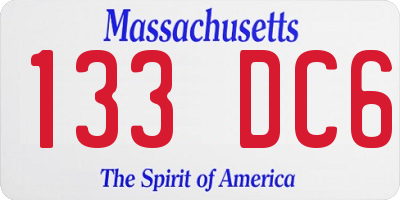 MA license plate 133DC6